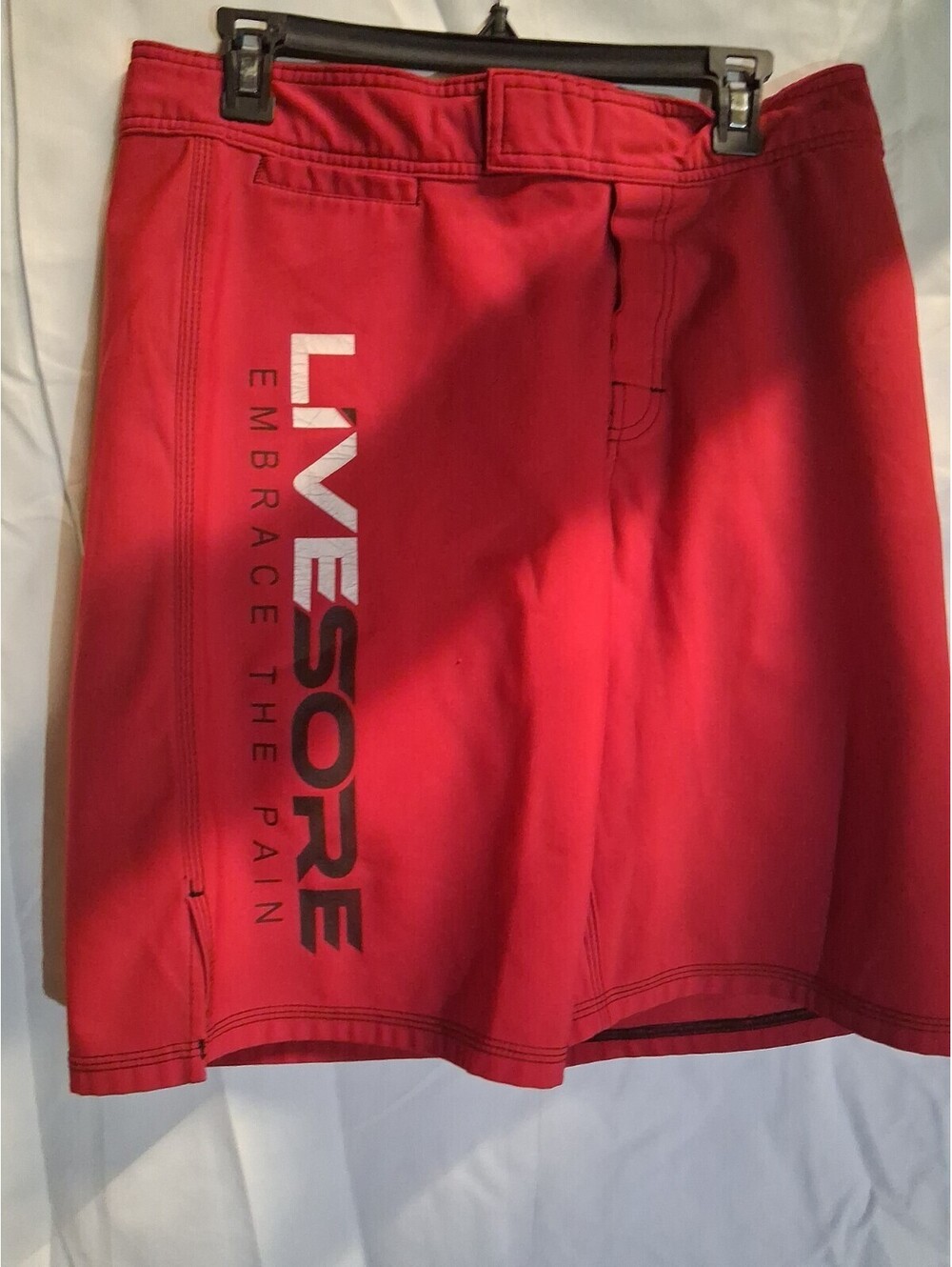 Livesore Shorts Mens 32 Red MMA Gym Cross Fit Workout Shorts G2